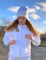 Hvid zip hoodie fra jørnæs