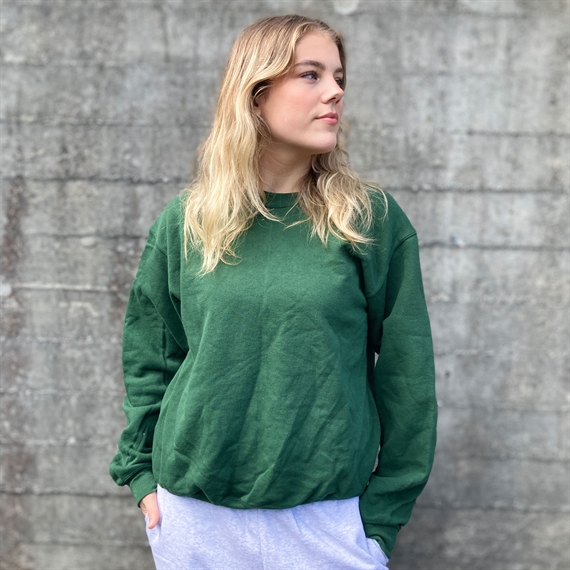 Sweatshirt med rund hals Flaskegrøn